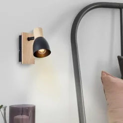 Applique murale Brilliant Daintree Écru, Noir, 1 lumière