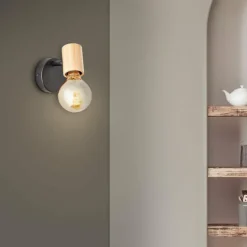 Applique murale Brilliant Kerry Écru, Noir, 1 lumière