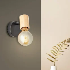 Applique murale Brilliant Kerry Écru, Noir, 1 lumière