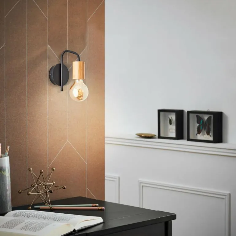 Applique murale Brilliant Elyna Écru, Noir, 1 lumière