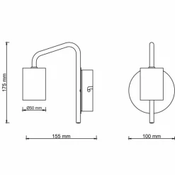 Applique murale Brilliant Elyna Écru, Noir, 1 lumière