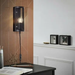 Applique murale Brilliant Maze Noir, 1 lumière