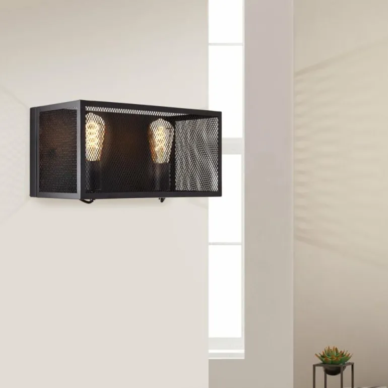 Applique murale Brilliant Maze Noir, 2 lumières