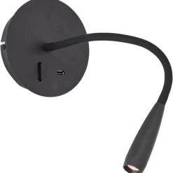 Applique murale Brilliant Jutta LED Noir, 1 lumière