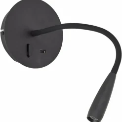 Applique murale Brilliant Jutta LED Noir, 1 lumière