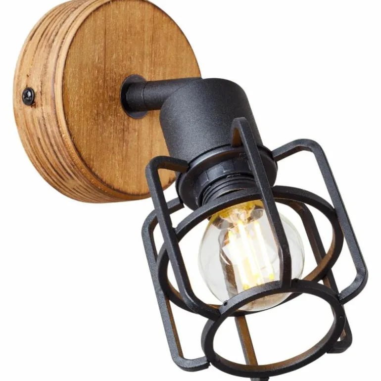 Applique murale Brilliant Gwen Bois foncé, 1 lumière