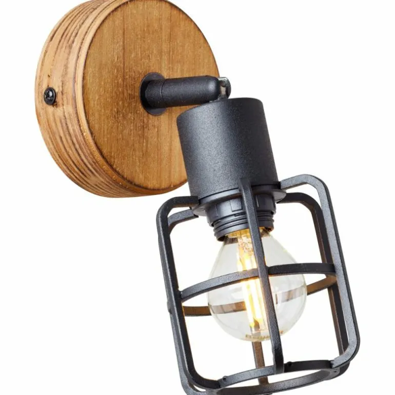 Applique murale Brilliant Gwen Bois foncé, 1 lumière