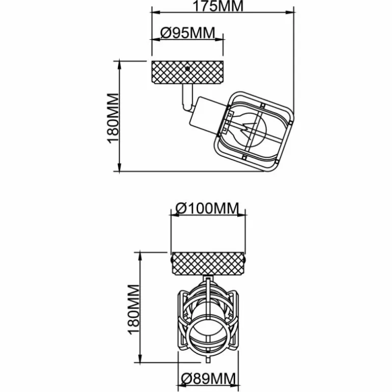 Applique murale Brilliant Gwen Bois foncé, 1 lumière