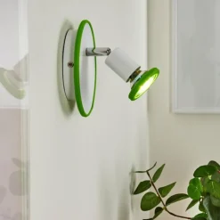 Applique murale Cabri LED Chrome, Vert, Blanc, 1 lumière