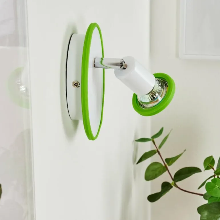 Applique murale Cabri LED Chrome, Vert, Blanc, 1 lumière