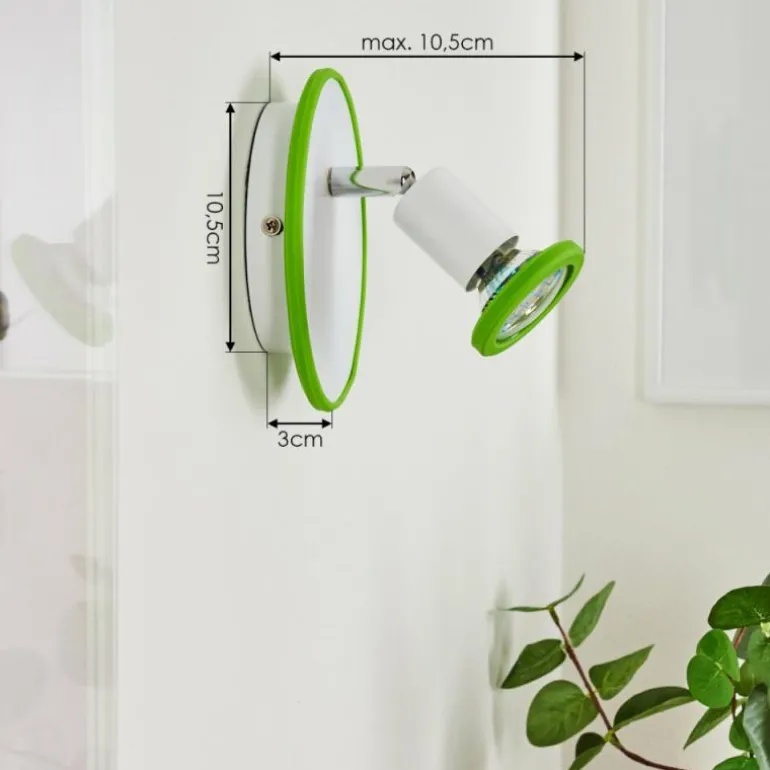 Applique murale Cabri LED Chrome, Vert, Blanc, 1 lumière