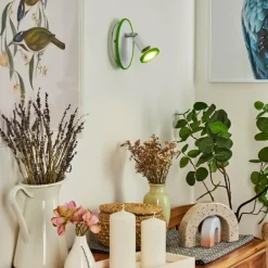 Applique murale Cabri LED Chrome, Vert, Blanc, 1 lumière