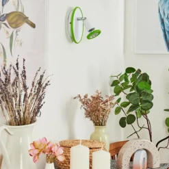 Applique murale Cabri LED Chrome, Vert, Blanc, 1 lumière