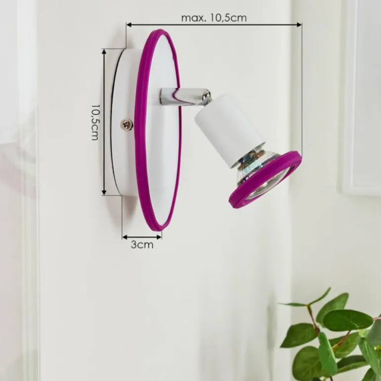 Applique murale Cabri LED Chrome, Lila, Blanc, 1 lumière