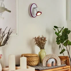 Applique murale Cabri LED Chrome, Lila, Blanc, 1 lumière