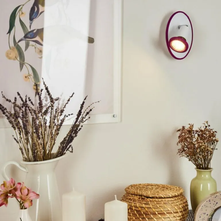 Applique murale Cabri LED Chrome, Lila, Blanc, 1 lumière