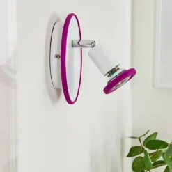 Applique murale Cabri LED Chrome, Lila, Blanc, 1 lumière