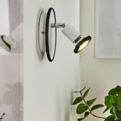 Applique murale Cabri LED Chrome, Noir, Blanc, 1 lumière