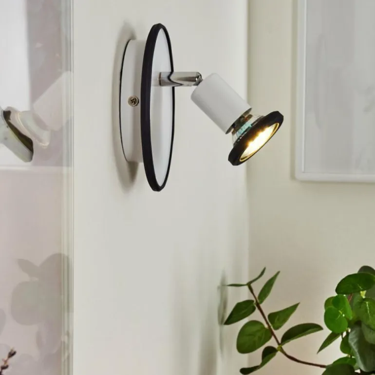 Applique murale Cabri LED Chrome, Noir, Blanc, 1 lumière