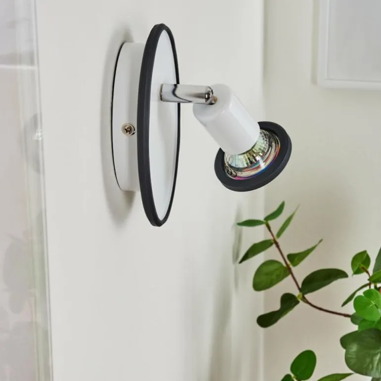 Applique murale Cabri LED Chrome, Noir, Blanc, 1 lumière