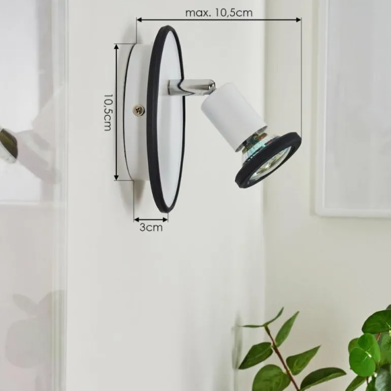 Applique murale Cabri LED Chrome, Noir, Blanc, 1 lumière