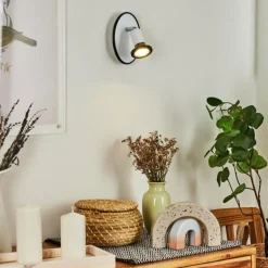 Applique murale Cabri LED Chrome, Noir, Blanc, 1 lumière