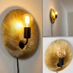 Applique murale Calcasieu Noir doré, 1 lumière