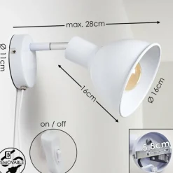 Applique murale Caney Blanc, 1 lumière