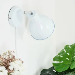 Applique murale Caney Chrome, Blanc, 1 lumière