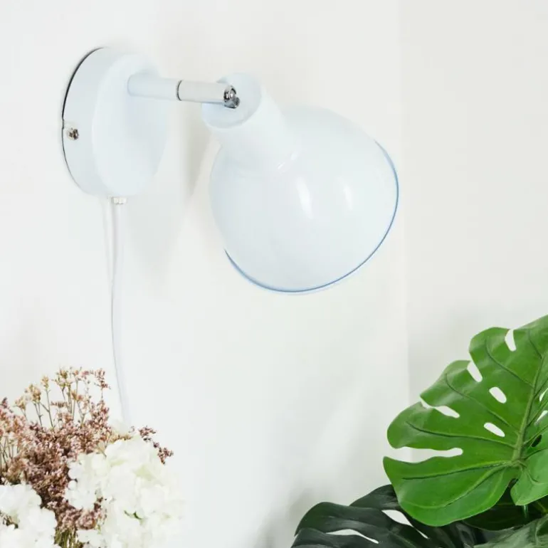 Applique murale Caney Chrome, Blanc, 1 lumière