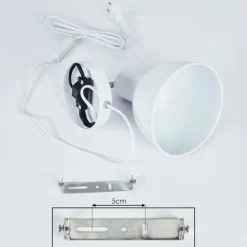 Applique murale Caney Chrome, Blanc, 1 lumière