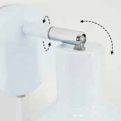 Applique murale Caney Chrome, Blanc, 1 lumière