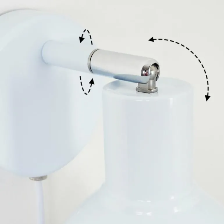 Applique murale Caney Chrome, Blanc, 1 lumière