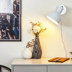 Applique murale Caney Chrome, Blanc, 1 lumière