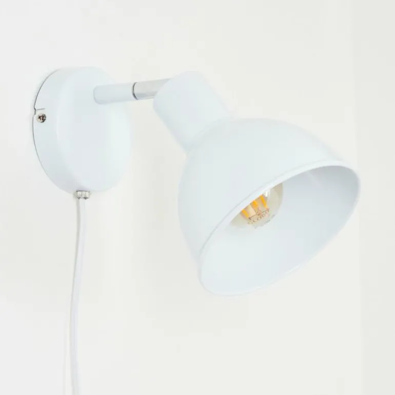 Applique murale Caney Chrome, Blanc, 1 lumière