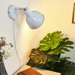 Applique murale Caney Chrome, Blanc, 1 lumière