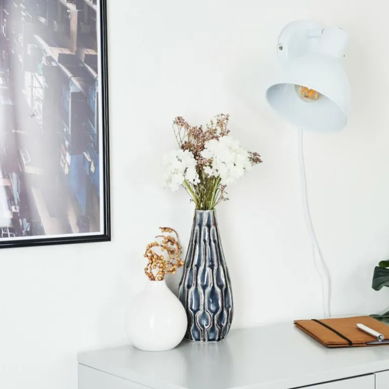 Applique murale Caney Chrome, Blanc, 1 lumière