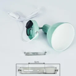 Applique murale Caney Chrome, Vert, 1 lumière