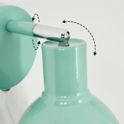 Applique murale Caney Chrome, Vert, 1 lumière