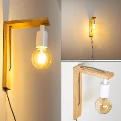 Applique murale Canoe Bois clair, 1 lumière