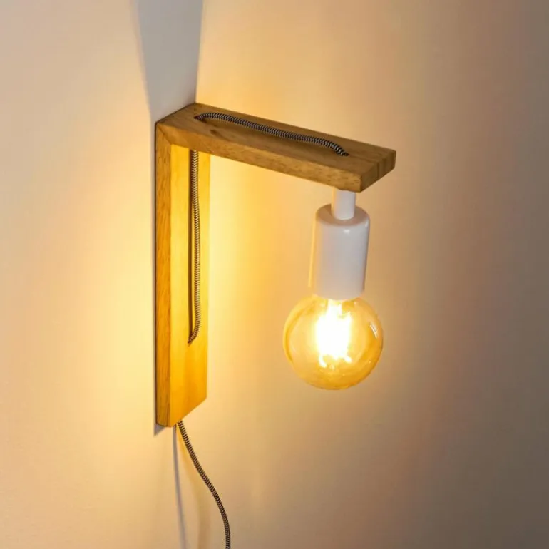 Applique murale Canoe Bois clair, 1 lumière