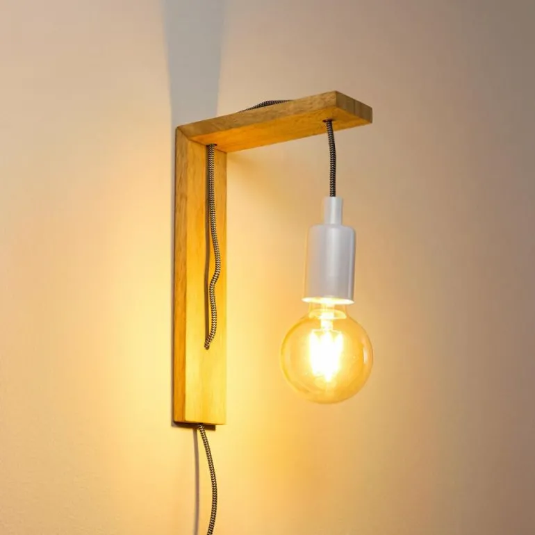 Applique murale Canoe Bois clair, 1 lumière