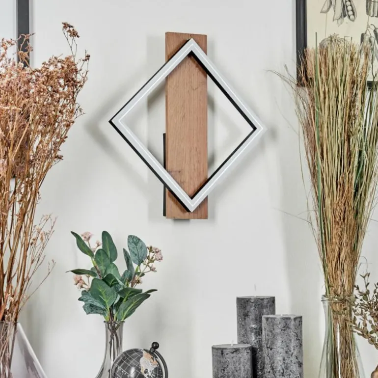 Applique murale Cascade LED Brun, Couleur bois, Noir, 1 lumière