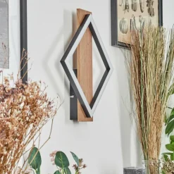 Applique murale Cascade LED Brun, Couleur bois, Noir, 1 lumière