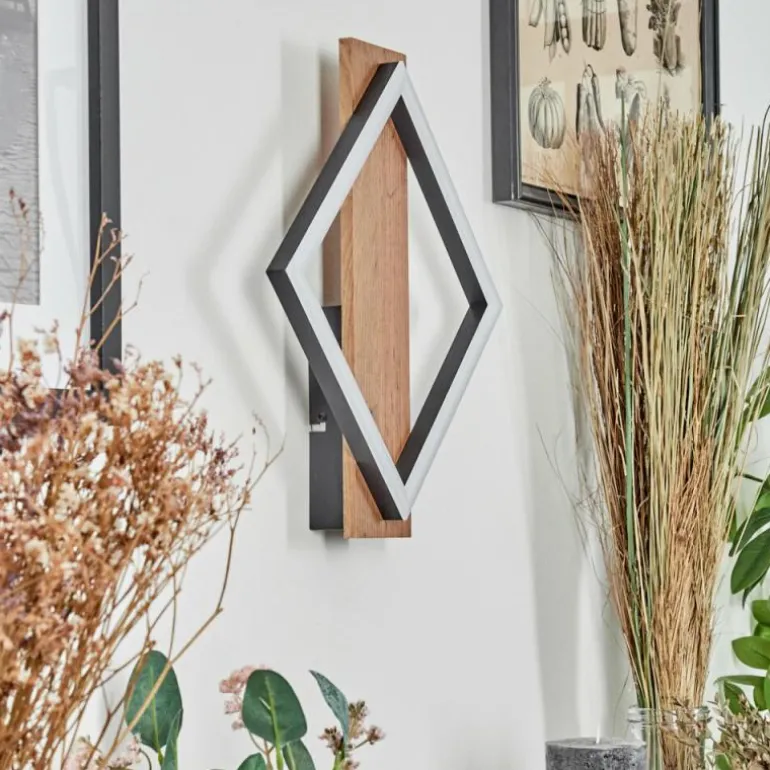 Applique murale Cascade LED Brun, Couleur bois, Noir, 1 lumière