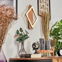 Applique murale Cascade LED Brun, Couleur bois, Noir, 1 lumière