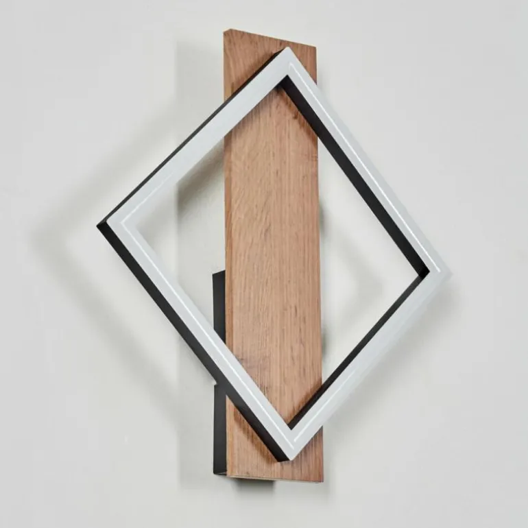 Applique murale Cascade LED Brun, Couleur bois, Noir, 1 lumière