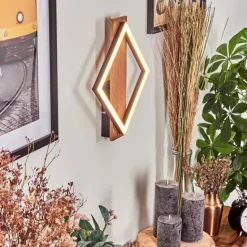 Applique murale Cascade LED Brun, Couleur bois, Noir, 1 lumière