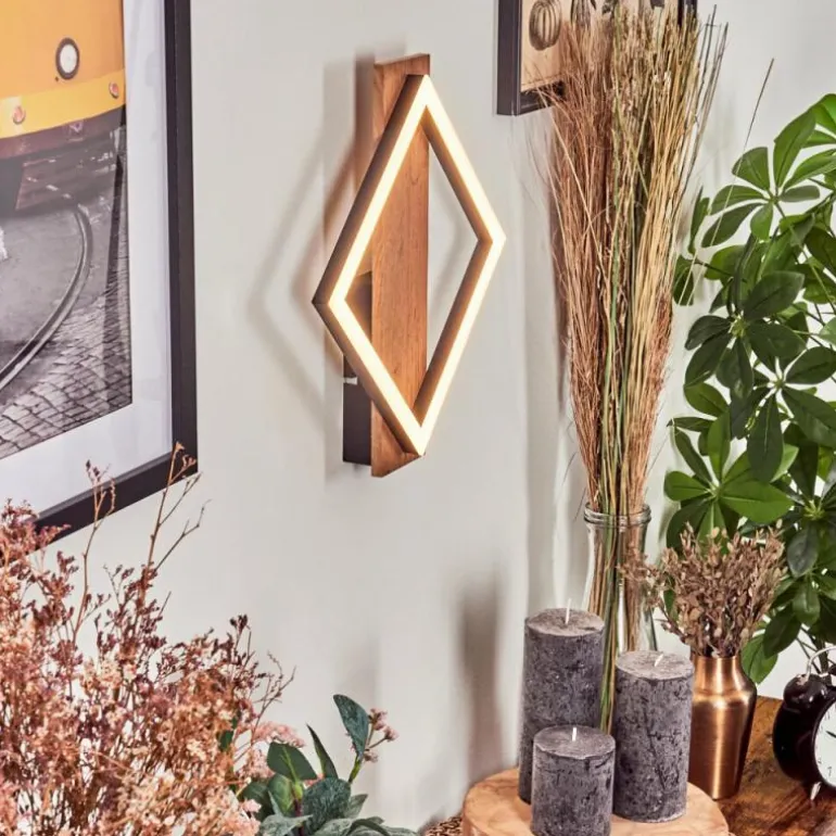 Applique murale Cascade LED Brun, Couleur bois, Noir, 1 lumière