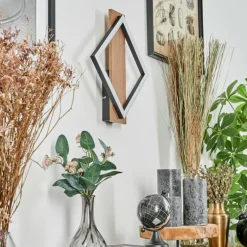 Applique murale Cascade LED Brun, Couleur bois, Noir, 1 lumière